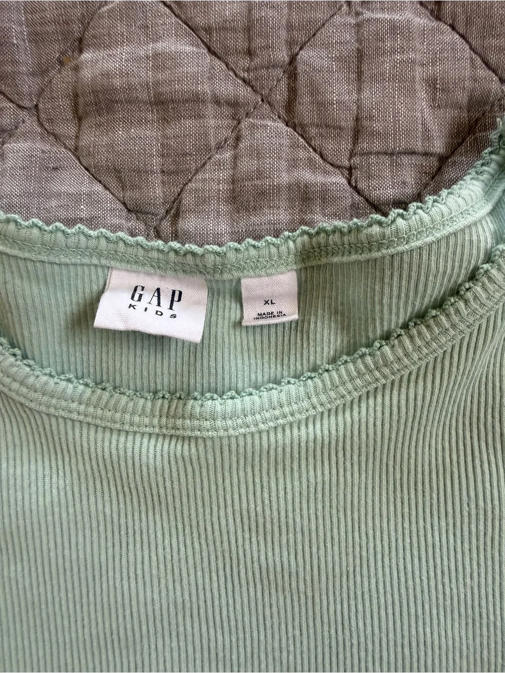 Gap Kids Short-Sleeve Ribbed Top - Mint Green